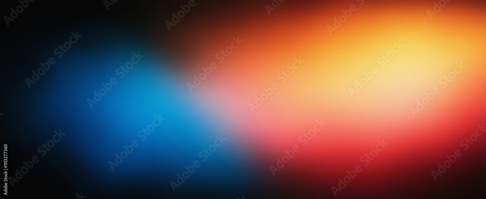 Poster vibrant color gradient abstract background with grainy texture in blue red yellow orange