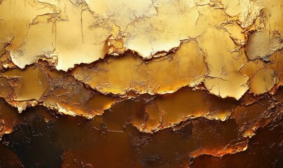 Naklejka premium Textured Gold Background Abstract Expressionism Soft Lighting Brush Strokes Minimalistic Composition
