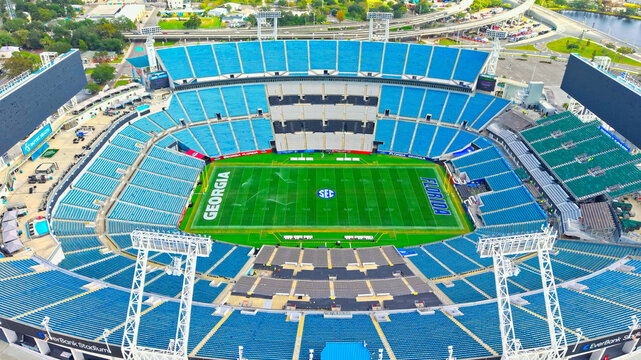 Everbank Stadium in Jacksonville aerial view - JACKSONVILLE, USA - OCTOBER 29, 2024