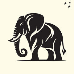 Obraz premium black elephant silhouette vector, Elephant logo silhouette vector.