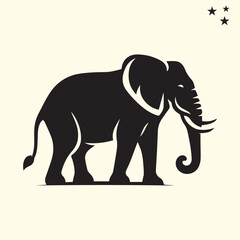 Obraz premium black elephant silhouette vector, Elephant logo silhouette vector.