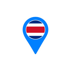 Obraz premium Costa Rica location pin vector illustration with national flag design