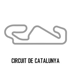 Circuit de Catalunya Vector. Circuit Race Track Illustration with Editable Stroke. Stock Vector.