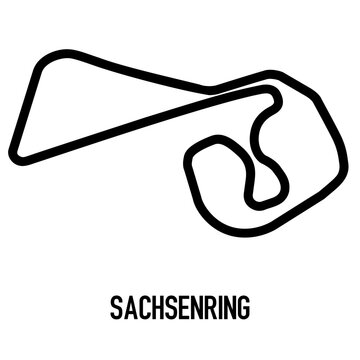Sachsenring  Circuit Vector. Circuit Race Track Illustration with Editable Stroke. Stock Vector.