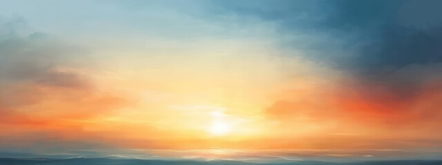 Serene Sunrise Landscape Soft Pastel Colors Impressionist Style Gentle Brush Strokes Warm Light Ethereal Atmosphere
