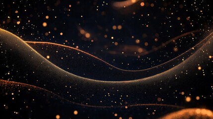 Obraz premium Black Background with Gold Elegant Pattern Abstract Design