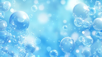 Festive sweet blue balloons background banner celebration theme, copyspace area, empty scape for text - ai