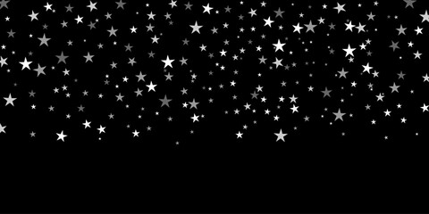 star confetti on black background (white)
