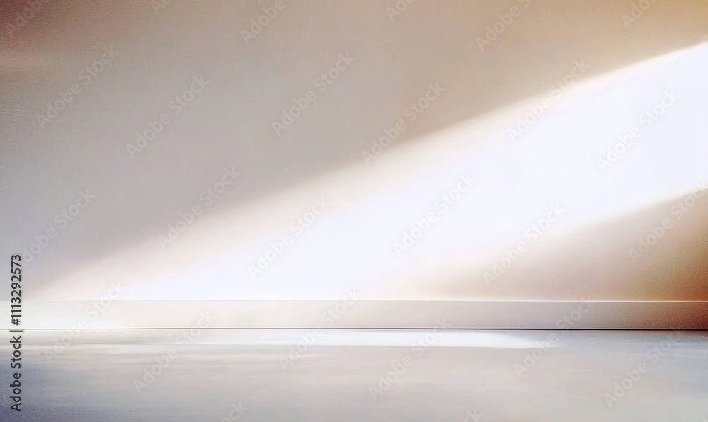 Poster Minimalist White Ceiling Background with Light Gray Gradient for Product Display and Presentation