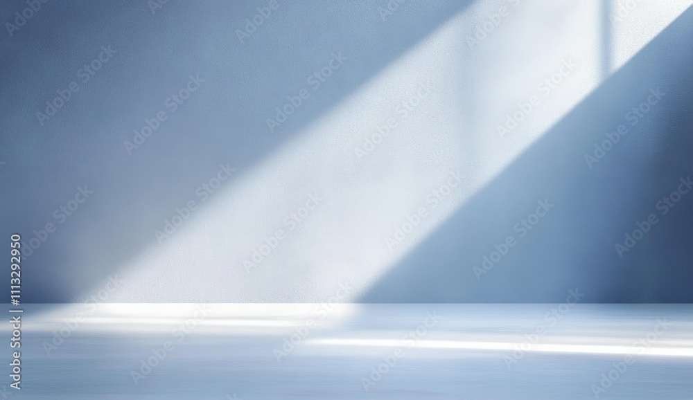 Poster minimalist light blue wall background for modern product display with soft shadows and clean aesthet