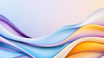 Fototapeta premium Smooth flowing waves in vibrant colors create serene background