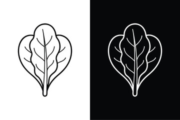 Organic Spinach Leaf Sketch. A Minimalist Botanical Design