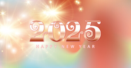 An elegant design celebrating New Year 2025