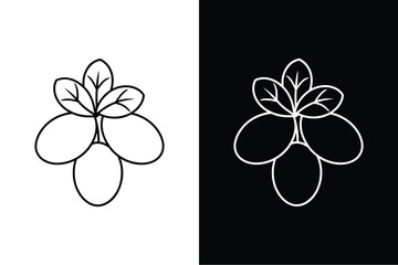 Line Art Watercress. Elegant Icons for Natural Food Concepts