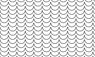 abstract simple black outline fish scale pattern art can be used background.