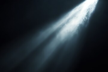 Abstract Light Rays Shining Through Darkness, Minimalistic Spotlight Effect