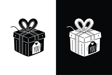 Wrapped with Care. The Heart-Shaped Gift Box Icon in Focus