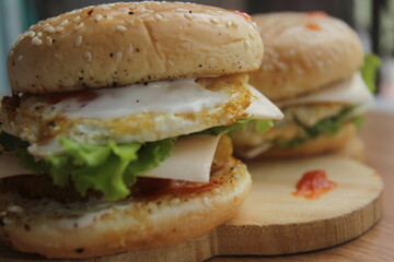 sandwich with cheese and vegetables