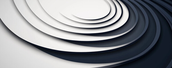 Obraz premium Abstract gray and navy blue logo with a clean design of growth rings, symbolizing development. White background and elegant serif font