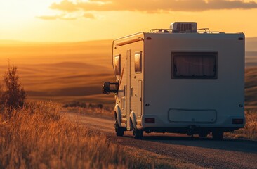 Sunset RV Road Trip: Golden Hour Adventure on the Open Road