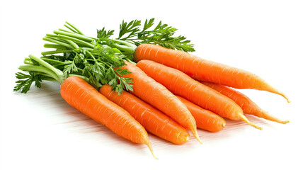 Fresh organic carrots with vibrant green tops, perfect for healthy meals