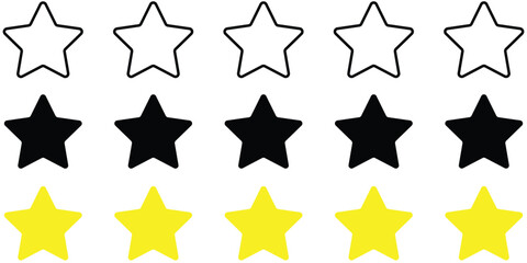 5 star icon with flat design. 5 star ratting icon set for web design eps 10.