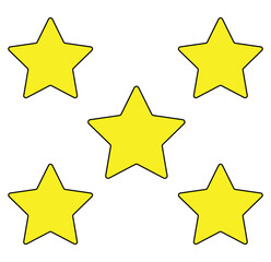 5 stars icon, for five star review rating vector illustration eps 10.

