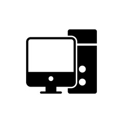 Computer icon vector. computer monitor sign and symbol