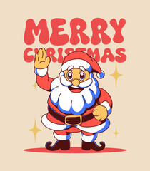 retro santa cute christmas