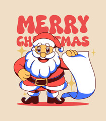 retro santa cute christmas with papper