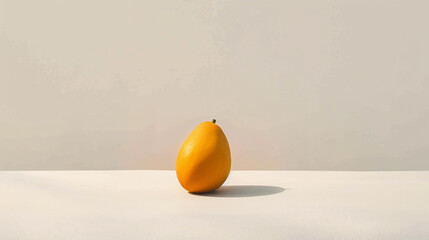 a single yellow mango isolated on white 