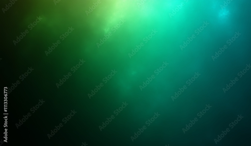 Poster Abstract Digital Background Gradient from Dark Teal to Bright Green with Grainy Texture and Watercolor Effect