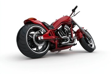 Obraz premium Studio representation of a rear-end accident with a stalled motorcycle on white.