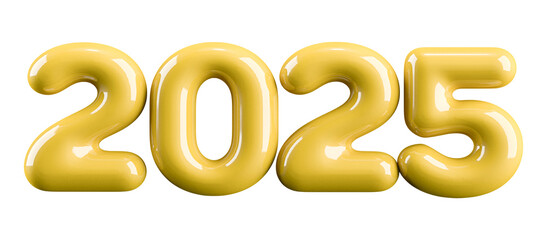 New Year 2025 Number 3D illustration
