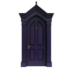 3d rendered door PNG cutout isolated on white and transparent background.