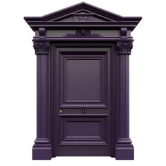 3d rendered door PNG cutout isolated on white and transparent background.