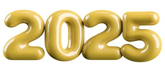 New Year 2025 Number 3D illustration