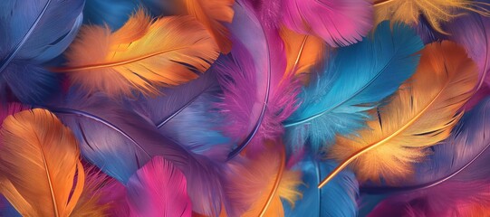 Obraz premium colorful animal fur background, feather 15