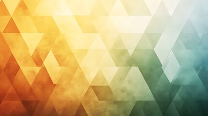 Fototapeta premium Abstract background with geometric triangle pattern in warm and cool tones, smoky effect.