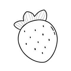 Strawberry Line Drawing Black, Strawberry Coloring Line, Can be used in various worksheets