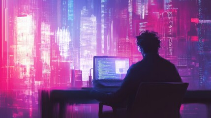 A forward-thinking worker attending blockchain workshops to explore NFT royalties and digital investments