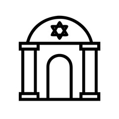  Contemporary synagogue vector with a sleek design, suitable for current Jewish community projects.