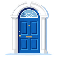 3d rendered door PNG cutout isolated on white and transparent background.