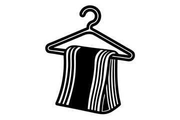 Illustration of isolated pink hand towel on hanger vector art illustration