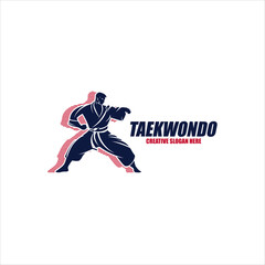 Vector martial arts or karate with kicking style logo design inspiration