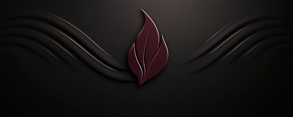 Refined deep maroon logo with a classic serif typeface on a sleek black background, combining sophistication with a modern edge