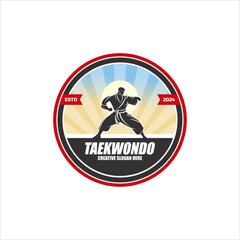 Karate logo design vector. With sport self-defense technique art.