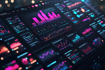 Obraz premium Real-Time Market Analysis with Interactive Graphs