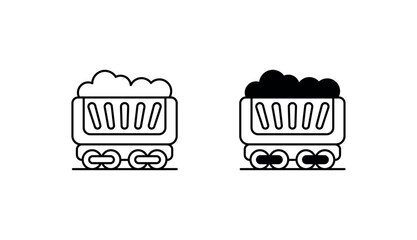 Rail Freight Locomotive icon design with white background stock illustration