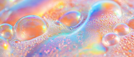 Colorful Soap Bubbles Iridescent Foam Texture for Laundry and Cleaning Products